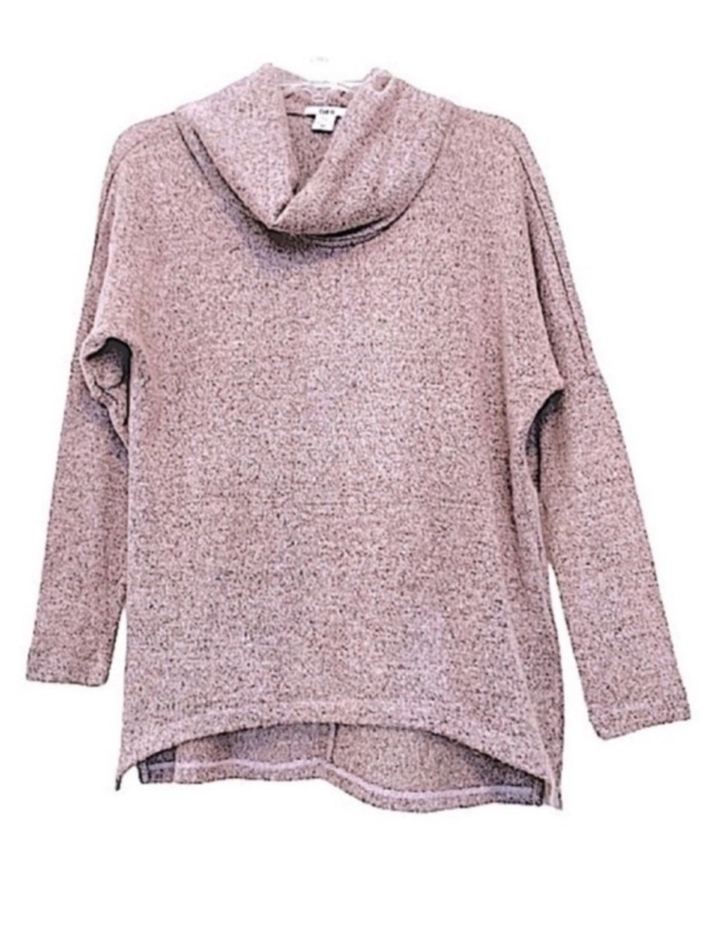 Bar III Cowl Neck Sweater Relaxed Fit Long sleeve Pullover Heather Pink Size XS